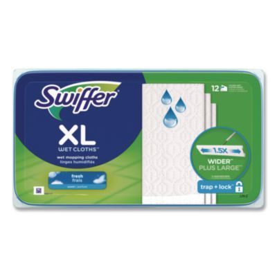 Max/XL Wet Refill Cloths, 9 x 16.5, Fresh Scent, White, 12/Tub