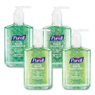 Advanced Hand Sanitizer Soothing Gel, 8 oz Pump Bottle, Fresh Scent, 4/Pack