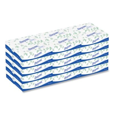 Facial Tissue for Business, Flat Box, 2-Ply, White, 100 Sheets/Box, 30 Boxes/Carton