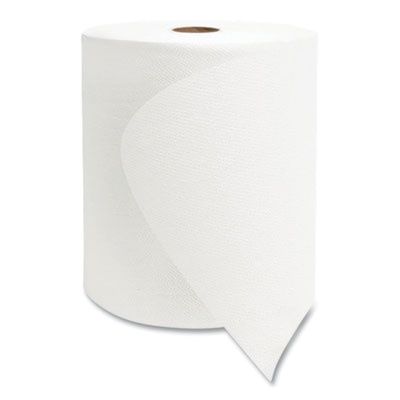Valay Universal TAD Roll Towels, 1-Ply, 8 x 600 ft, White, 6 Rolls/Carton