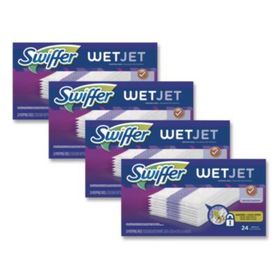 WetJet System Refill Cloths, 11.3" x 5.4", White, 24/Box, 4/Carton