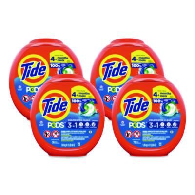 PODS Laundry Detergent, HE Compatible, Coldwater Clean Original, 66 oz Tub, 76 Pods/Tub, 4 Tubs/Carton