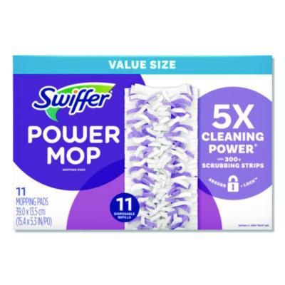 PowerMop Mopping Pads, 15.4 x 5.3, White/Purple. 11/Pack