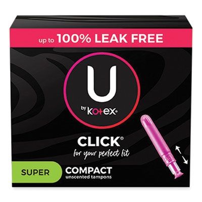 U by Kotex Click Compact Tampons, Super Absorbency, 32/Pack