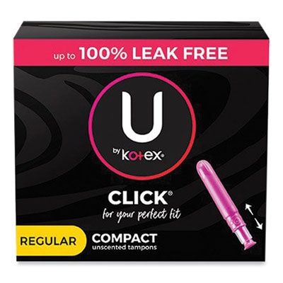 U by Kotex Click Compact Tampons, Regular Absorbency, 32/Pack