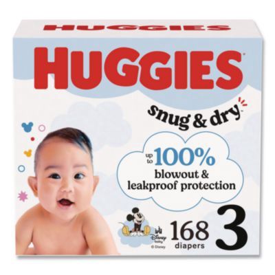 Snug and Dry Diapers, Size 3, 16 lbs to 28 lbs, 168/Carton