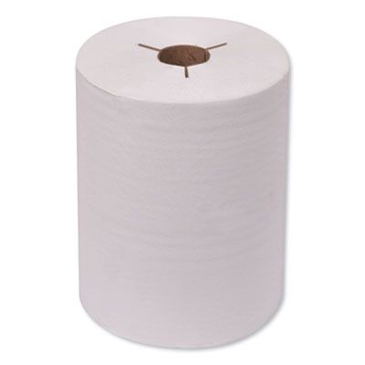 Universal Hand Towel Roll, Notched, 1-Ply, 8" x 425 ft, Natural White, 12 Rolls/Carton
