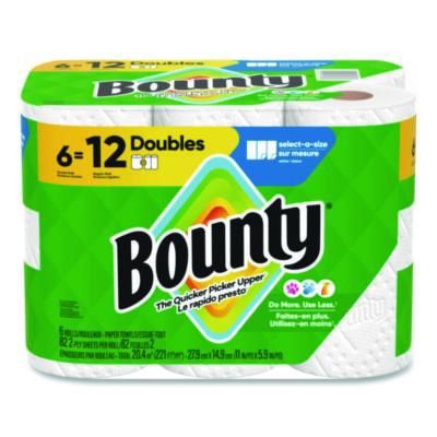 Select-a-Size Kitchen Roll Paper Towels, 2-Ply, 6 x 11, White, 82 Sheets/Double Roll, 6 Rolls/Carton