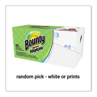 Quilted Napkins, 1-Ply, 12.1 x 12, Assorted - Print or White, 200/Pack