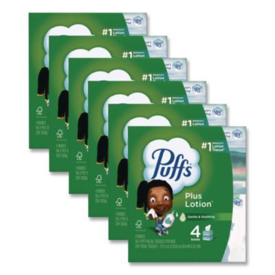 Plus Lotion Facial Tissue, 2-Ply, White, 56 Sheets/Box, 24 Boxes/Carton