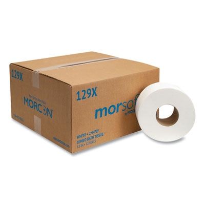 Jumbo Bath Tissue, Septic Safe, 2-Ply, 3.3" x 500 ft, White, 12 Rolls/Carton