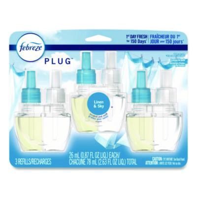 PLUG Air Freshener Refills, Linen and Sky, 0.87 oz, 3/Pack