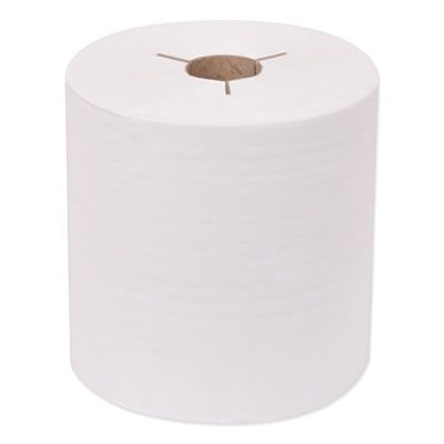 Universal Hand Towel Roll, Notched, 1-Ply, 7.5" x 630 ft, White, 6 Rolls/Carton