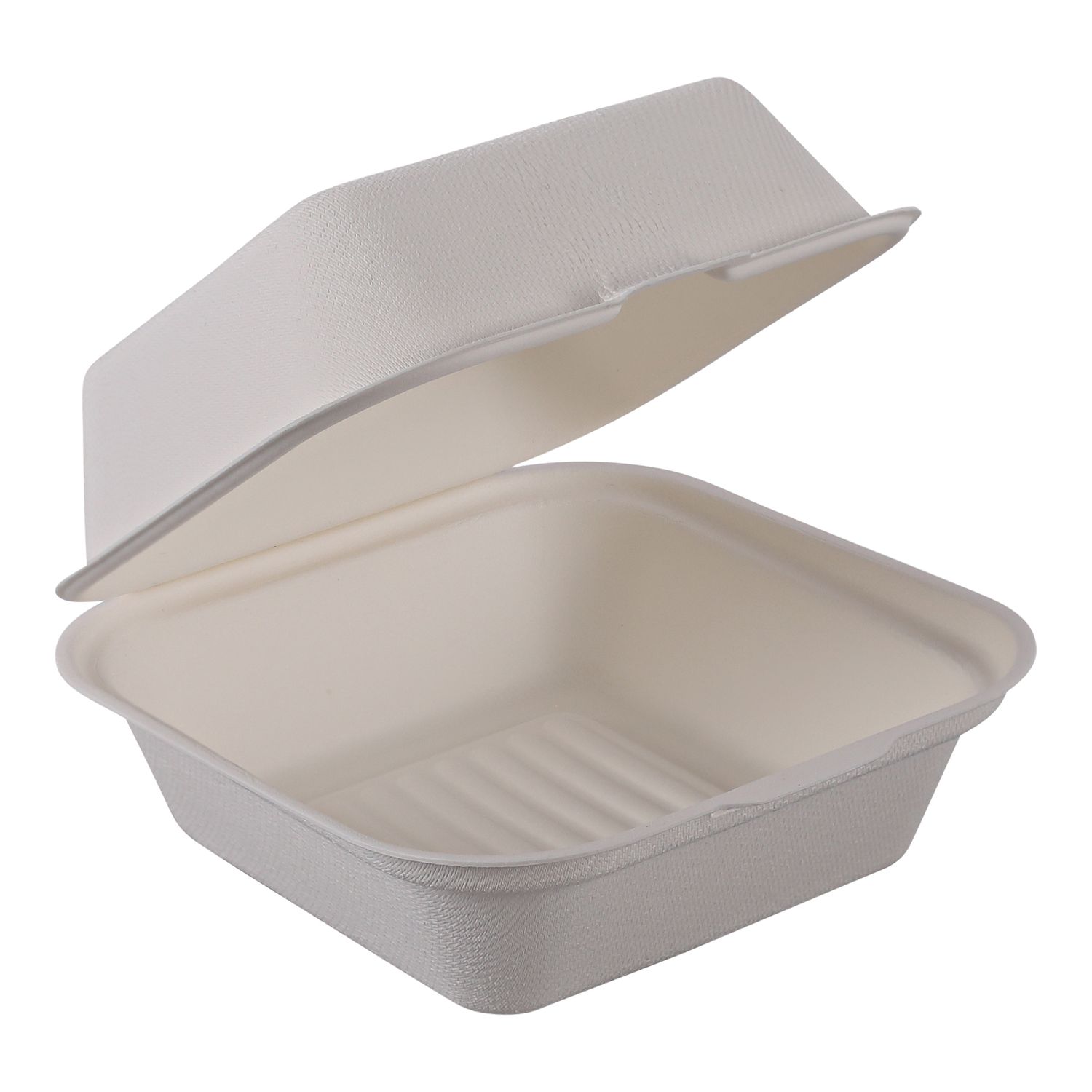 HInged Lid Container, Molded Fiber 6" X 6" X 3"