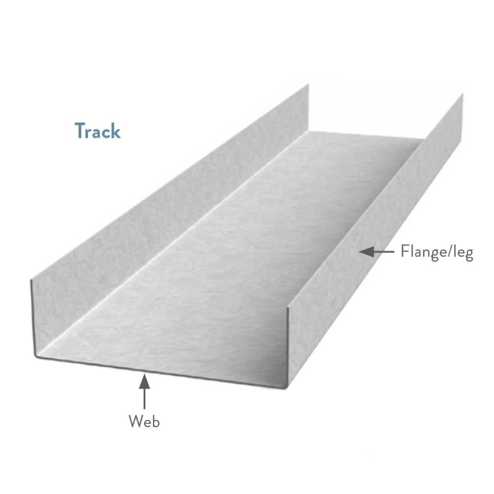 Metal Stud U-Track – 3.5" Web – 9'-0" Length – 20 Gauge