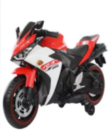 Children's motorcycles High configuration 12V7a battery+handle throttle+wheel light+leather seat red