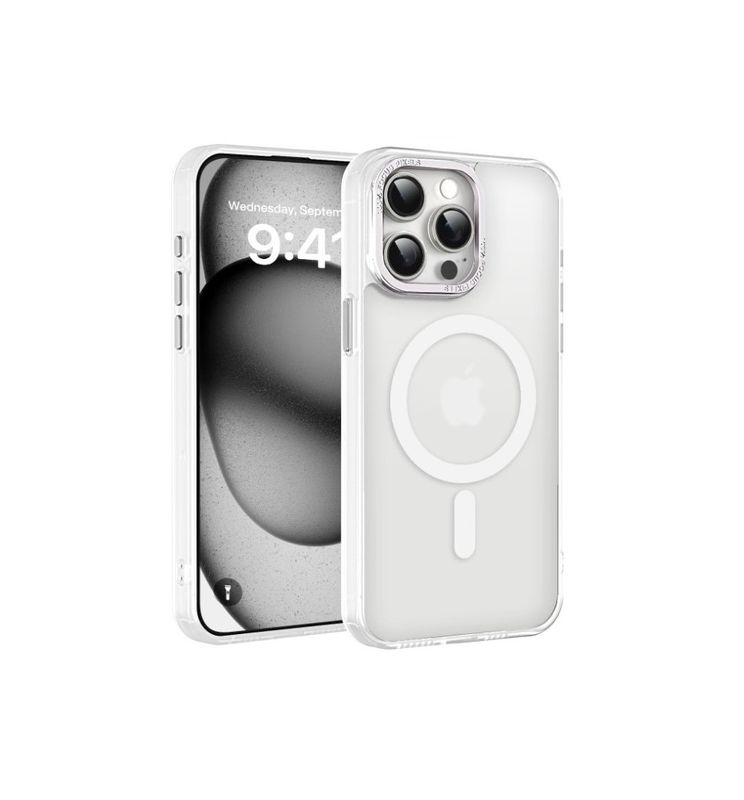 Colored Bumper Magsafe Clear Case For Iphone 16- Grey