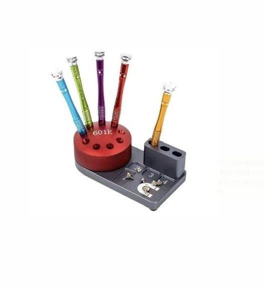 601E 360 degree rotating 9-hole screwdriver aluminum alloy storage rack