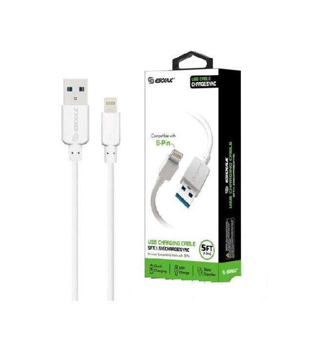 EC38P-TPC-WH: Esoulk 10 Ft Faster Speed Charging Cable For Type-C White