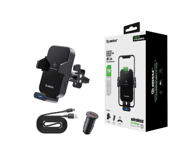 EH38BK Sensor 15W Wireless Charger Air Vent Car Holder