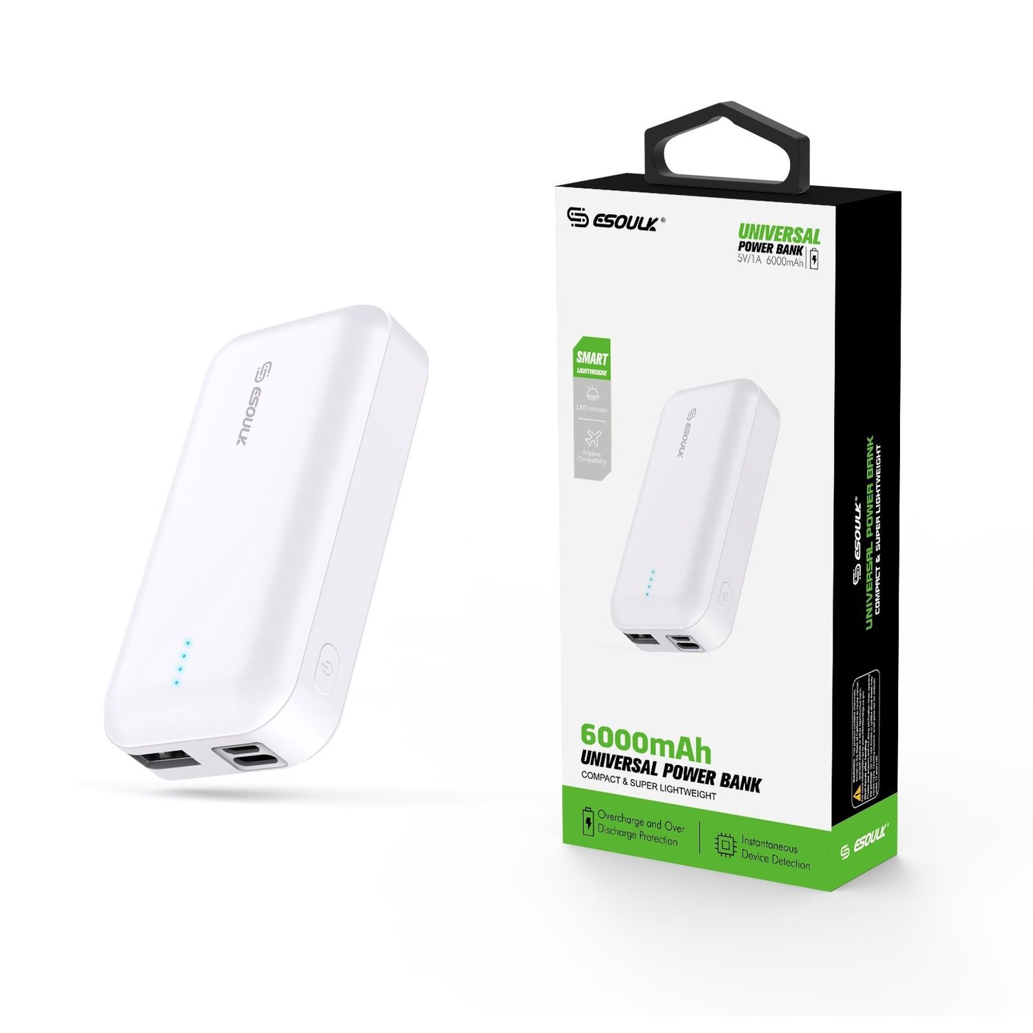 EP25-WH: 6000 MAh UNIVERSAL POWER BANK