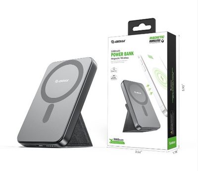 EK-4001BK 5000mAh Foldable Stand Magnetic Wireless Charging PB