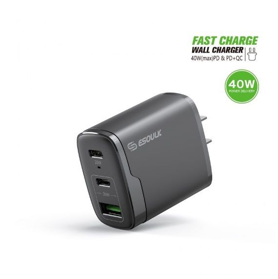 EA18-BK 40W Dual PD+QC Fast Wall Charger