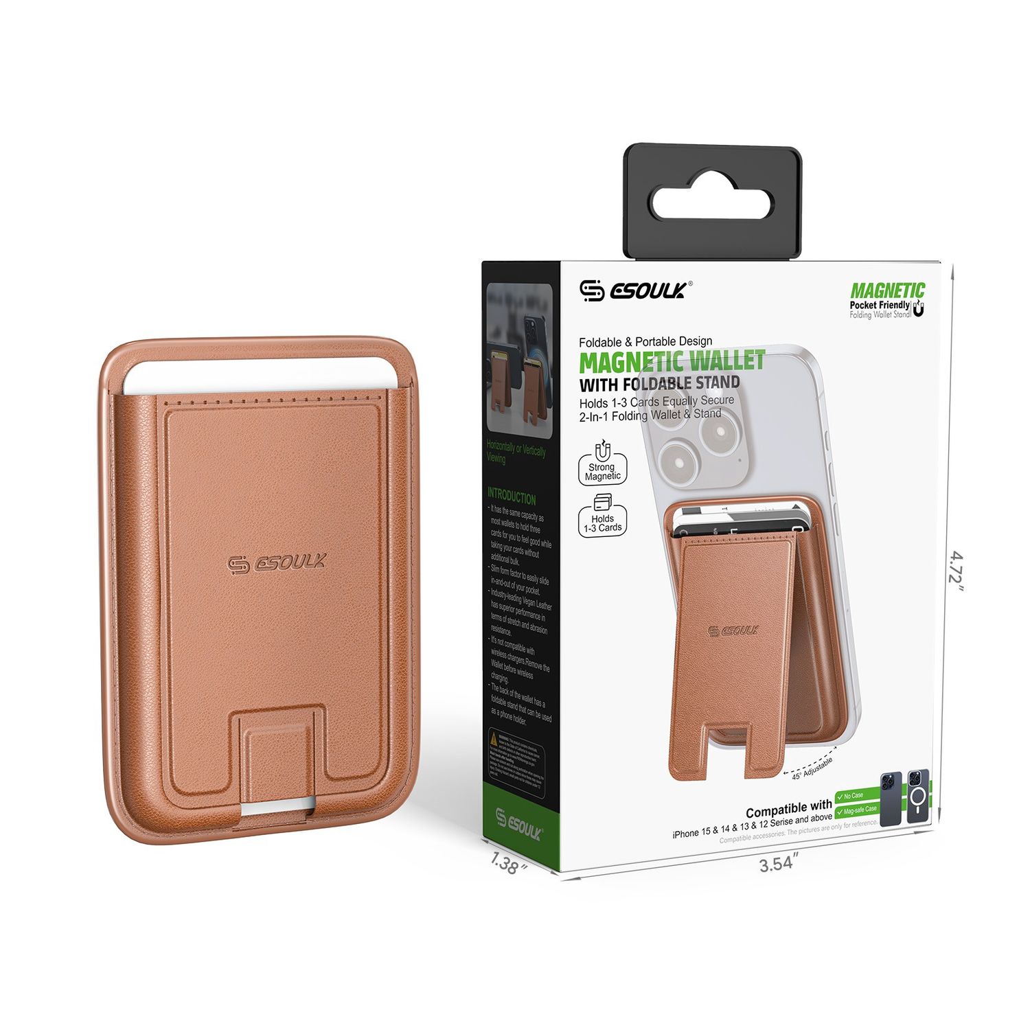 MAGNETIC WALLET WITH FOLDABLE STAND (12/48)Item: EK-3005BN