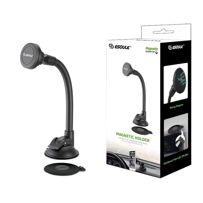 EH22P-BK Esoulk Car Dashboard Mount Long Magnetic Phone Holder Universal 360° Mounting Plate