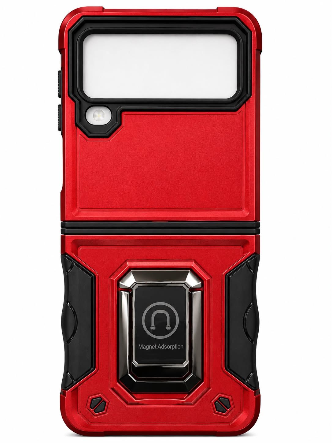OPTIMUM Magnetic Ring Stand Hybrid Case Cover For Samsung Galaxy Z Flip 4- Red