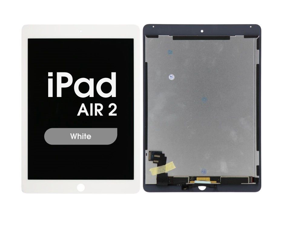 iPad Air 2 LCD Digitizer Assembly (Sleep / Wake Sensor Flex Pre-Installed) (White) - A1566 A1567