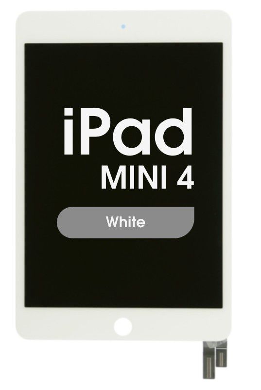 iPad Mini 4 LCD and Digitizer Assembly (Sleep / Wake Sensor Flex Pre-Installed) (White) - A1538 A1550
