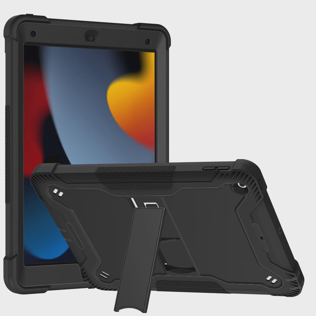 For Apple New iPad 9.7 inch Tough Tablet Strong Kickstand Hybrid Case Cover - Black
