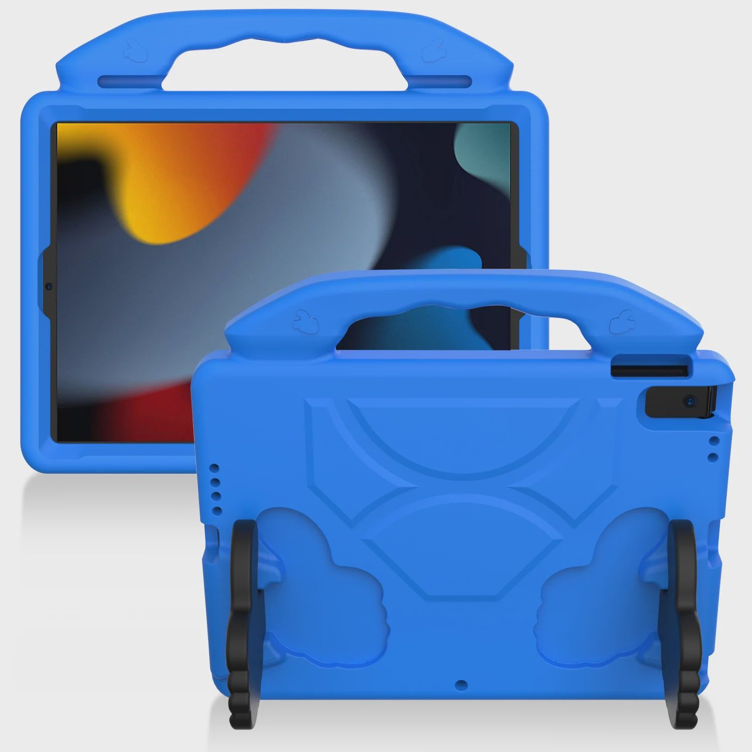 For Apple iPad 9.7 inch Thumbs Up Kickstand Shockproof Tablet Case Cover - Blue