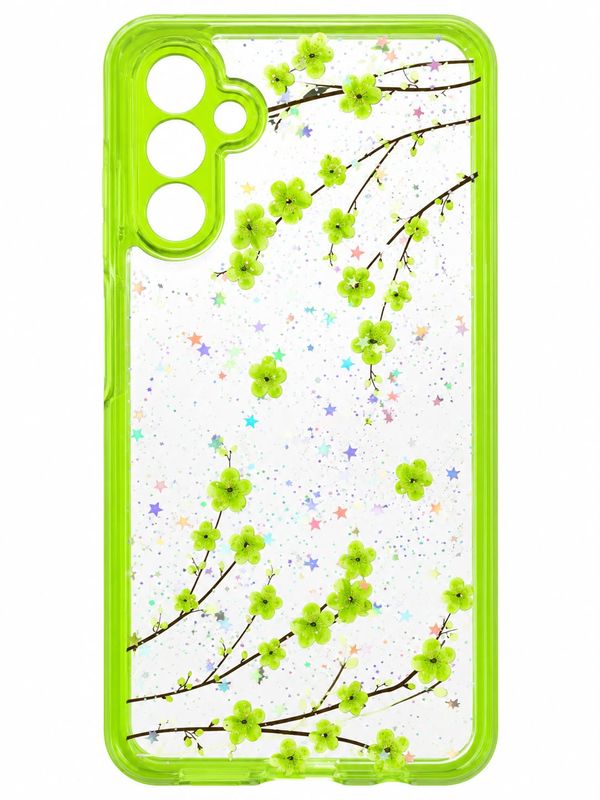 Floral Epoxy Glitter Colorful Frame Hybrid Case Cover Samsung A13 5G  - C