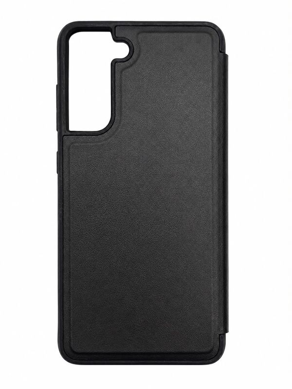 PU Leather Window Flap Case with Cover For Samsung Galaxy S21 FE- Black