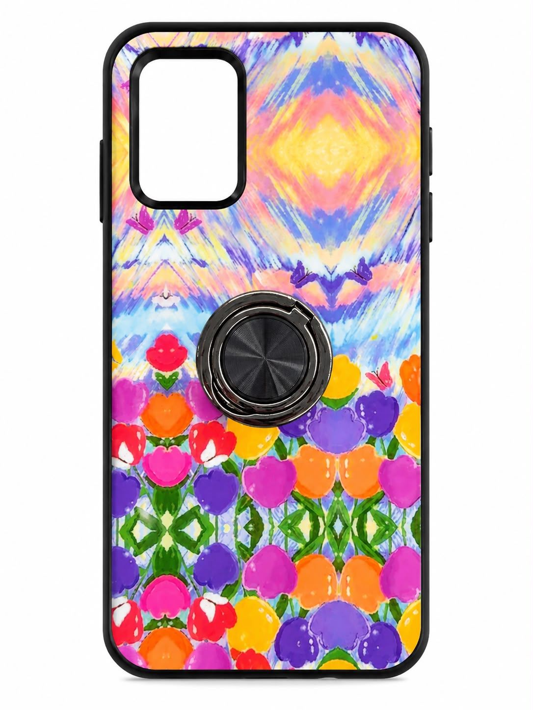 Sketch Design Hybrid Magnetic Ring Floral Case for Motorola G POWER 5G 2023 -