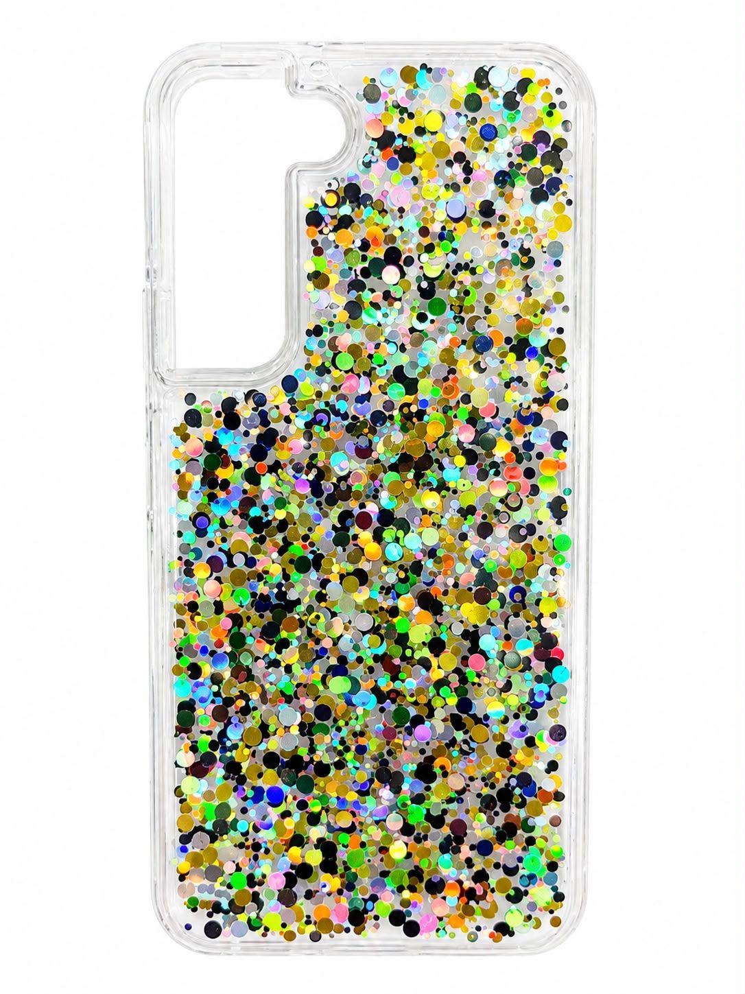 Bling Glitter Chips Epoxy Hybrid Case Cover For Samsung Galaxy S22- F