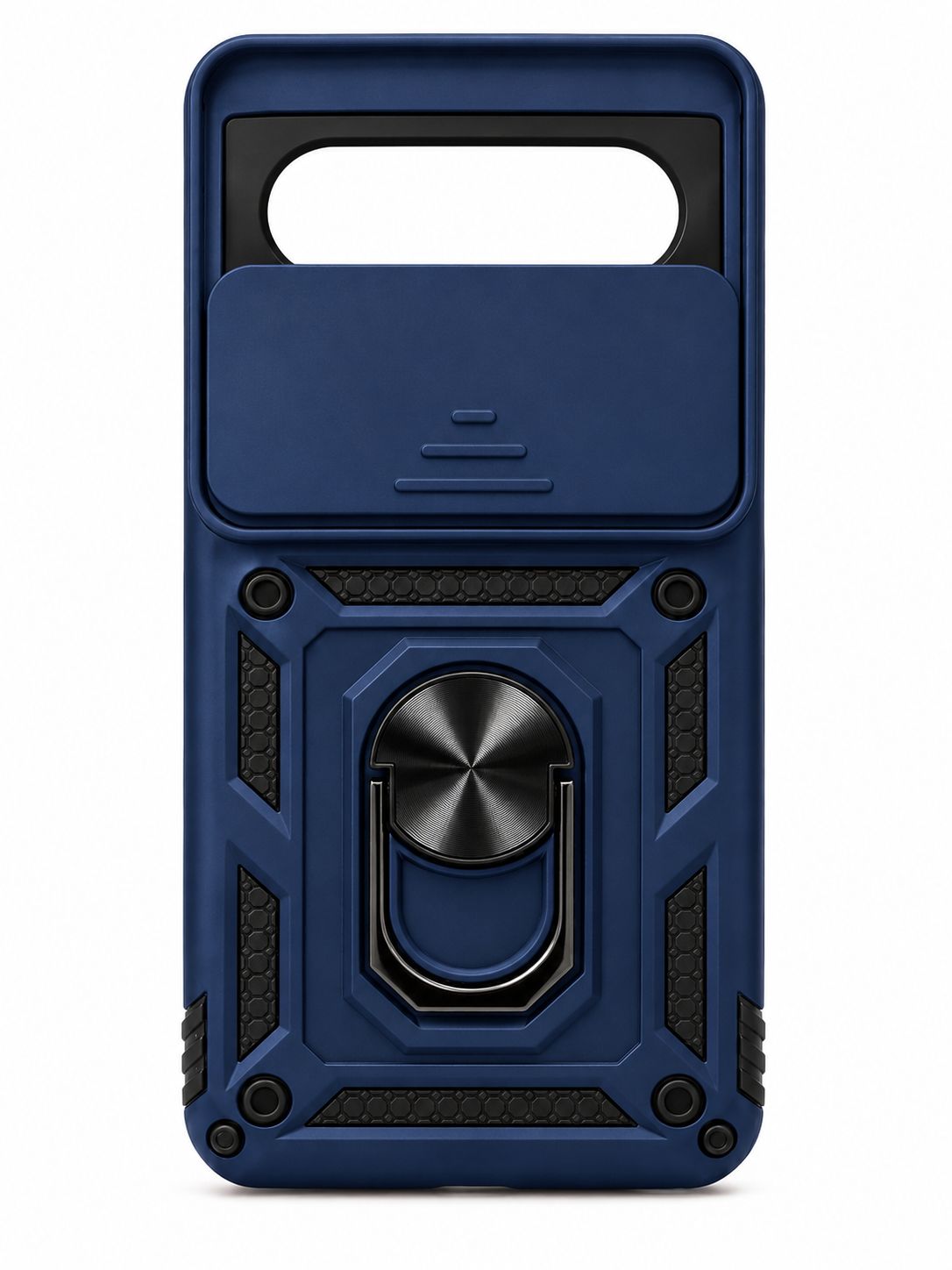 Well Protective Magnetic Ring Stand Camera Protective Case for Google Pixel 8 Pro 5G  - Blue