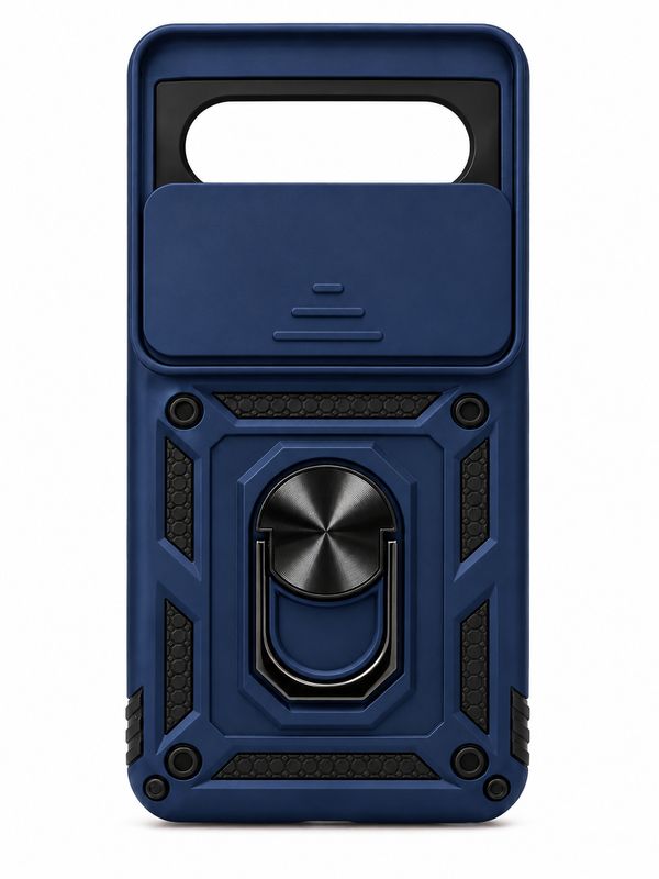 Well Protective Magnetic Ring Stand Camera Protective Case for Google Pixel 8 Pro 5G  - Blue