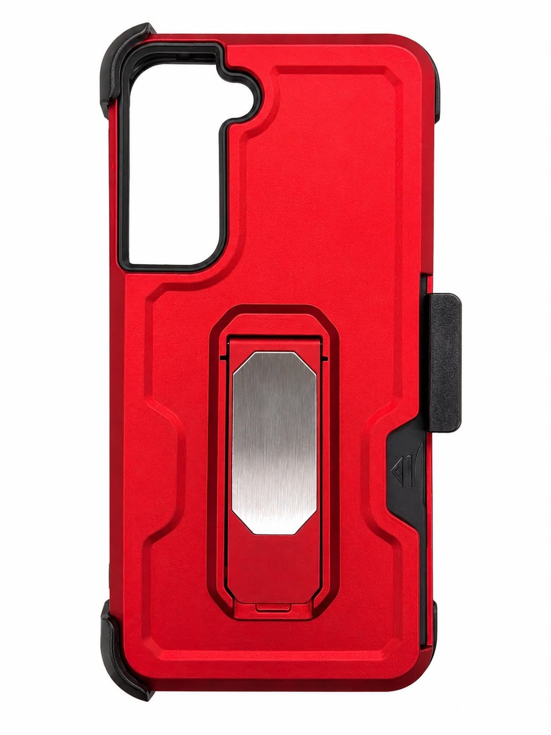 For Samsung Galaxy S22 CARD Holster with Kickstand Clip Hybrid Case Cover - Red
