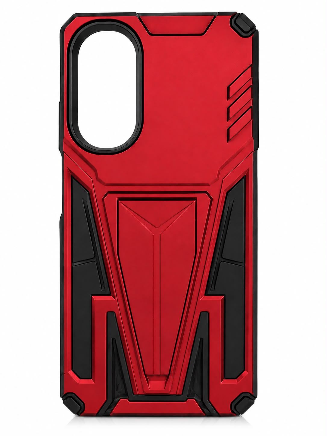 Alien Design Shockproof Kickstand Magnetic Hybrid Case for Moto G 5G 2022 - Red