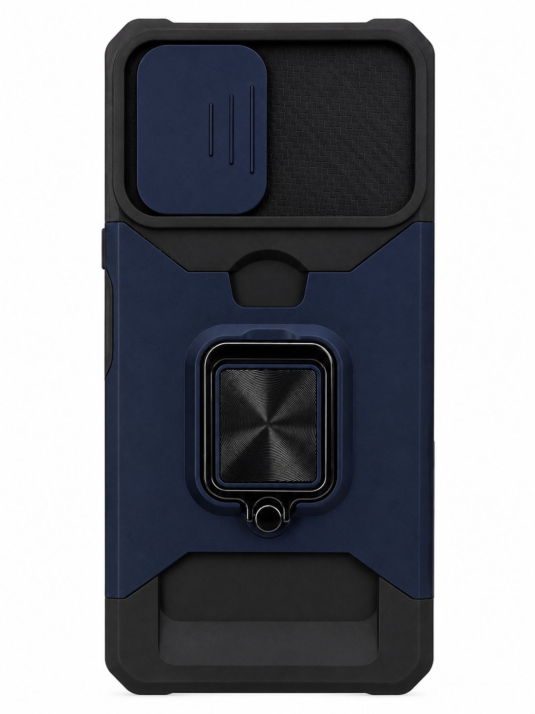 Multi-Functional Card Magnetic Ring Stand Hybrid Camera Case for Motorola Moto G Power 5g 2024 - Blue
