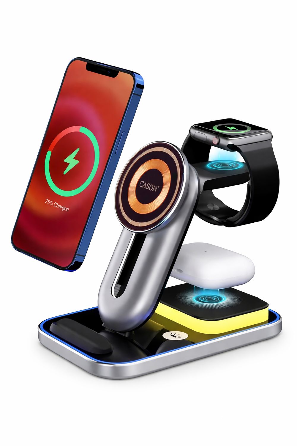 Four in one magnetic wireless charger