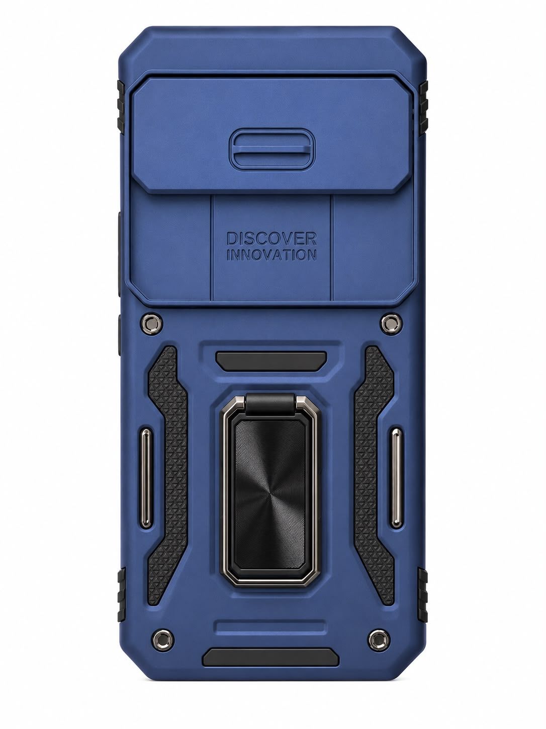 Utter Tough Metal Ring Movable Camera Window Hybrid Case Cover for Google Pixel 9/9 Pro 6.3inch - Navy blue