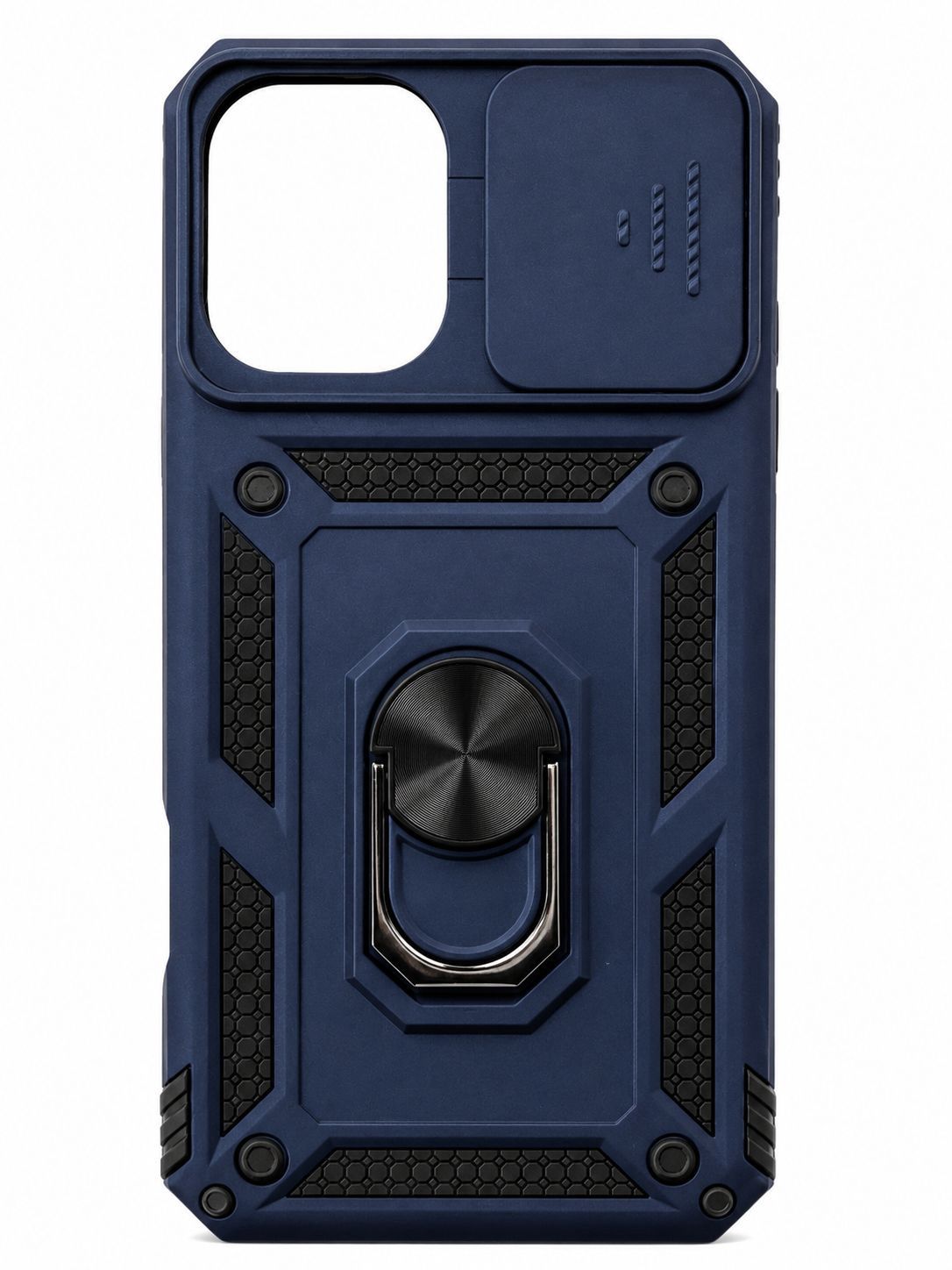Well Protective Magentic Ring Stand Camera Protective Cover Case for Iphone 16 Plus 6.7 inch - Blue