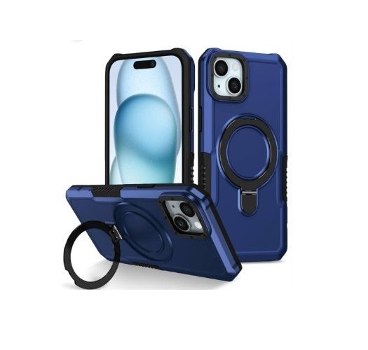 Iphone 15 Pro Max  Armor ring Tuff Case - Blue
