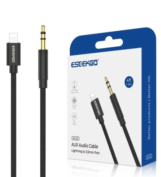 ESEEKGO brand AX-02 Lighting to 3.5mm audio adapter cable 1.2M