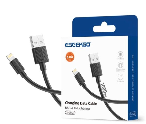 ESEEKGO G-03AB USB To Lightning Data Cable Black 1M