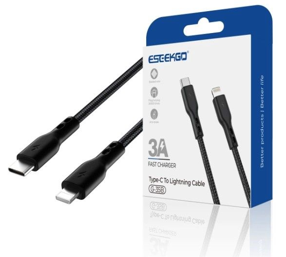 ESEEKGO Nylon braided Data Cable Black 1.2M/4FT G-35B